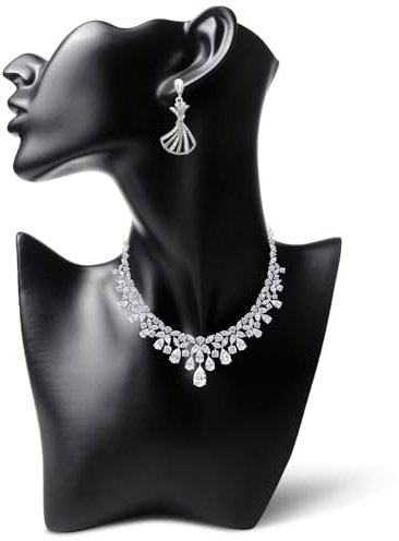 Espositore per gioielli, collana manichino busto modello supporto, display busto gioielli, display per collane, orecchini e gioielli (nero)