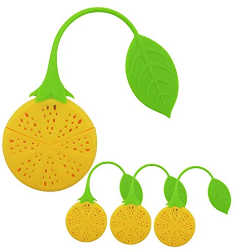 OFFSCH Fruit Shaped Lemon Tea Infuser Filter 14mm Male Bowl Reusable Tea Strainer Fine Tea Strainer Tea Brewing Holder Practical Tea Holder Home Tea Steeper Unique Tea Filter