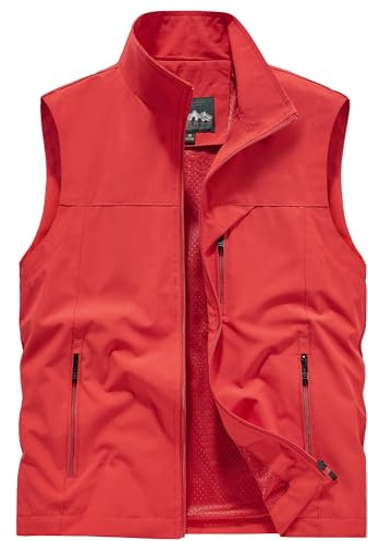 AIEOE Fisherman Vest for Men Sleeveless Jacket Hiking Vest Jacket Safari Gilet Camping Waistcoat Outdoor Vest Traveling Photography Outerwear Jacket
