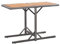 Myheimly Gartentisch Esstisch Holztisch Terrassentisch Balkontisch Buffettisch Tisch Stahlrahmen Campingtisch Massivholz Akazie Poly Rattan Anthrazit und Braun