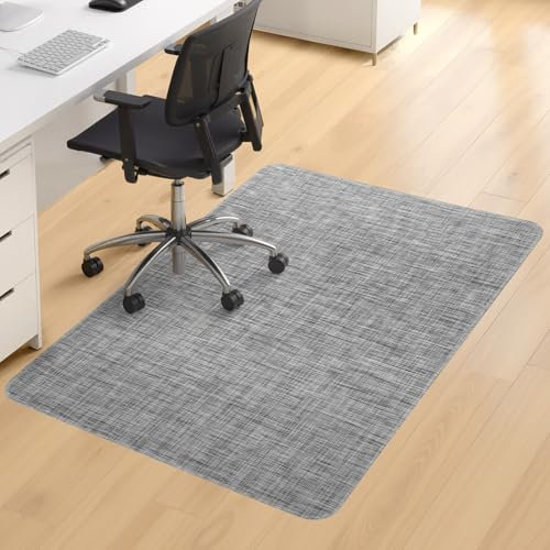 BesWin Large Office Chair Mat for Hardwood Floors, 120x150cm Non-Slip Hard Floor Protector Mat for Office Chair, Heavy Duty Hard Floor Protection Mat for Home & Office, Easy Flat, Grey