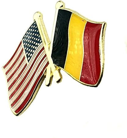Pin's en métal émaillé avec drapeau des États-Unis d'Amérique, belge, Belgique, USA, taille unique, Métal