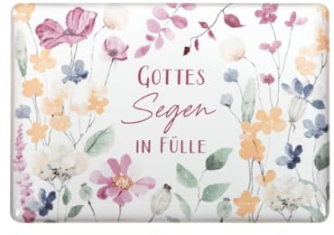 Magnet mit Blumenmotiv Gottes Segen in Fülle