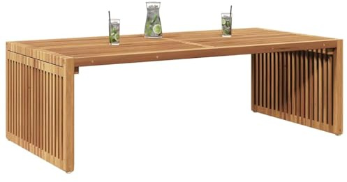 vidaXL Garden Side Table Brown 110 x 55 x 35.5 cm Solid Teak Wood, Garden and Terrace, Durable Teak Table, Modern Outdoor Furniture, Patio Side, Functional Utility