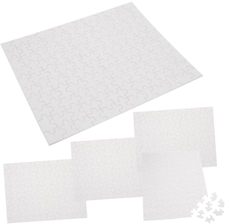 TOYANDONA Sublimation Transfer Puzzle Pieces Diy Blank Wooden Jigsaw Puzzles for Children 20x25cm Heat Press 5pcs Set for Creative Painting and Craft