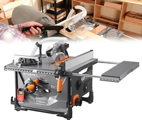 DPLWJPP Table Saw Portable Circular Bench Saw Function 2000w Chop Saws for Woodworking Portable Bench Saw for Woodworking Extendable Tables Dust Extraction Adaptor