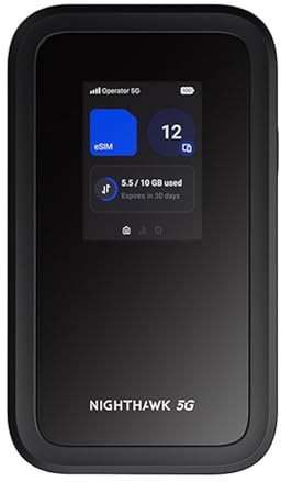 NETGEAR Nighthawk M7 | Router mobile 5G con eSIM | Saponetta Wifi | Hotspot WiFi portatile sbloccato con slot SIM fisico compatibile con qualsiasi operatore | 5G/4G/LTE | Wi-Fi 7 | 3,6 Gbit/s | MH7150