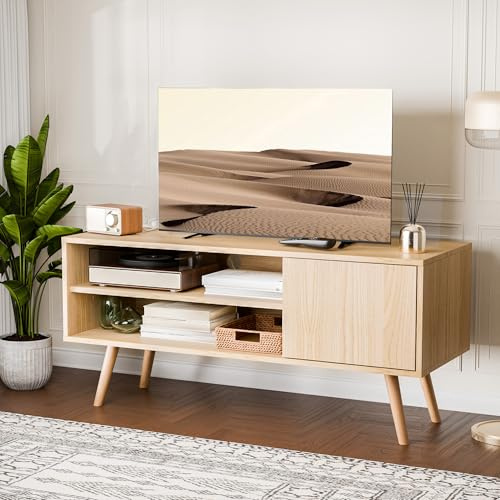 AUREUM OPAL TV Stand Cabinet for 32/40/43/50 Inch TV, Adjustable Shelf, Wooden Small TV Table，Modern TV Unit for Living Room, Bedroom (Oak)