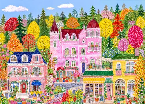 Autumn City Jigsaw Puzzles for Adults 1000 Jigsaws | Back Letters Hints/A-D Sections, 1:1 Poster Included, Finished Size 70×50cm, Dust-Free, Family Indoor Activity