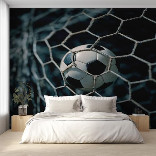 Generisch Vlies Fototapete Fußballtor 300x210 cm (B x H), Tapete Fussball Sport Jungen Wandtapete Wohnzimmer Schlafzimmer Vliestapete, Wanddeko Motivtapeten