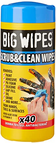 Big Wipes BGW2029 Industriel Antibactérien Lingettes, bleu, Lot de 40