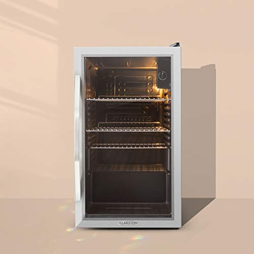 KLARSTEIN Mini Frigo de Chambre et Bureau pour Boisson, Petit Frigo Silencieux, Refrigerateur Mini Bar 80L, Petit Réfrigérateur Camping, Étagères Réglables pour le Vin, Cannette, Beer Fridge