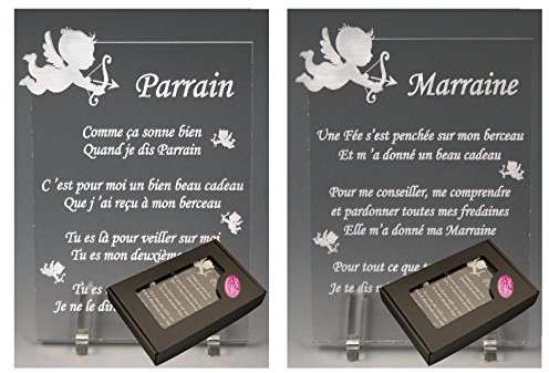 1 Poème Parrain + 1 Marraine - Ange - Baptême & Communion