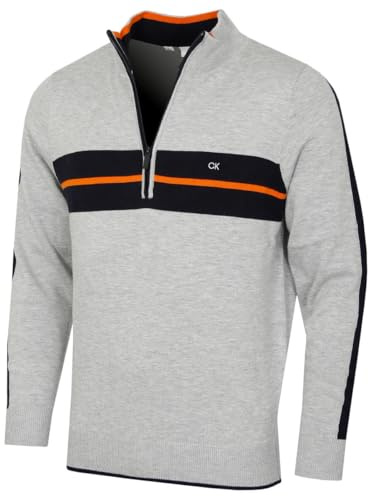 Calvin Klein Mens 2026 Golf Vertex Half Zip Neck Pullover Sweater