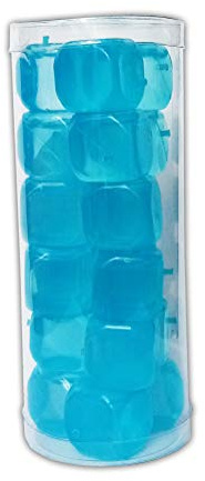 18x EISWÜRFEL Kunststoff wiederverwendbar 4-Farben Kühlsteine Eis Cube Würfel 67 (Blau)