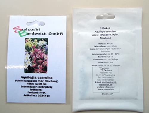 Akelei langsporn Hybriden mehrjährig Mischung Akeleisamen Akeleisaat Blumensamen reicht für ca. 50 Pfl. Blumensaat