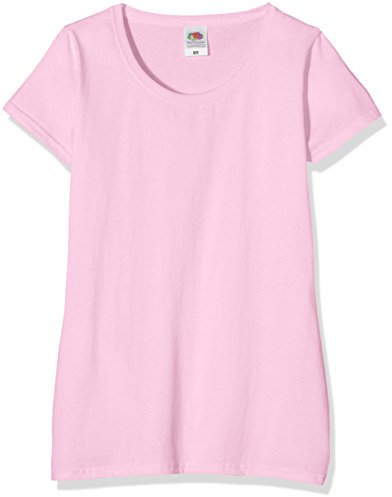 FRUIT OF THE LOOM Women's Valueweight Short Sleeve T Shirt, Pink, M UK