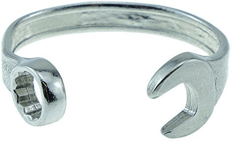 Pirantin 16th Anniversary Idea For Husband - Spanner Bangle Bracelet - Men's Anniversary Cuff Stamped With 16 YEARS