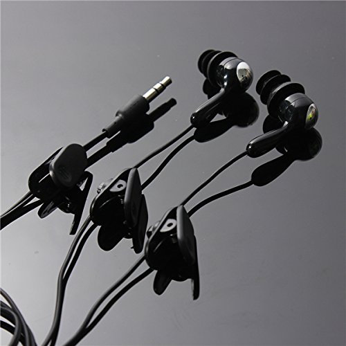 MASUNN 3.5Mm Swimming Waterproof Earphone For Media Player Fm Radio Mp3 Ipod - Black