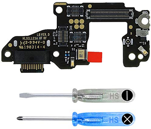 MMOBIEL Ladebuchse Kompatibel mit Huawei P30 2019 - Dock Connector USB C - Audio Jack/Mikrofon/Antenne Ersatz - Inkl. Schraubenzieher