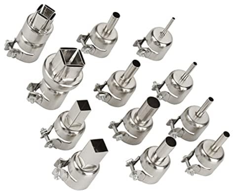 12pcs Heat Gun Nozzles Hot, Soldering Equipment Tips Air Gun Nozzles Welding Nozzles Kit Repair Tool Accessory for 850 Hot Air Gun Soldering Station