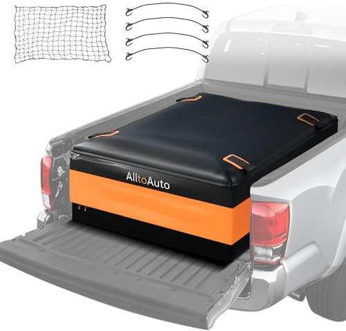 AlltoAuto Truck Bed Cargo Bag with Cargo Net, 100% Waterproof 600D Heavy Duty, Fits Any Truck Size (51''x40''x22'') 26 Cubic Feet, Simple and Convenient for Installation