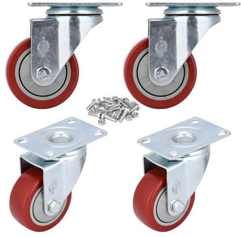 75 mm Heavy Duty Casters Capacity 450KG Bearing Caster Wheels Without Brake Swivel Casters for Furniture and Workbench Set of 4