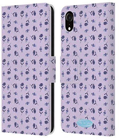 Head Case Designs Officially Licensed Me To You Lilac Pattern Soft Focus Leather Wallet Case Compatible With Apple iPhone XR