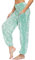 Nuofengkudu Damen Hippie Hosen mit Taschen Haremshosen Yogahosen Leichte Boho Muster High Waist Yoga Hosen Bunt Gemustert Lockere Pumphose Freizeithose Sommer Strand(Z-Hellgrün,Einheitsgröße)