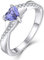 YL Verlobungsring Herz 925 Sterling Silber Dezember Geburtsstein Tansanit Kreuz Unendlichkeit Solitaire Ehering Ring für Braut Damen