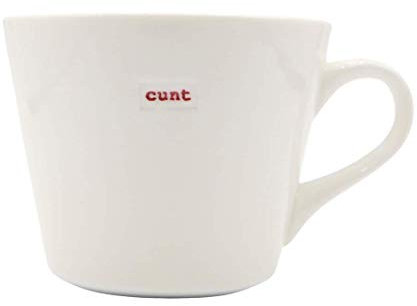 Keith Brymer Jones - Rude Word Range - Standard Ceramic White Mug - cunt - 350ml - Gift Boxed