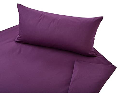 Cotonea Bio-Satin Bettwäsche Classic Beere, 1 Bettbezug 200 x 220 cm + 2 Kissenbezüge 40 x 80 cm