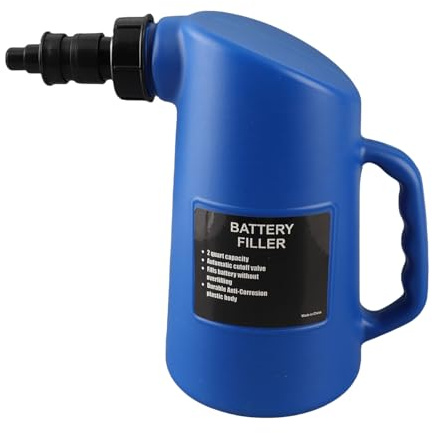 Yctze Autobatterie-Füller 2L PE PP Autobatterie-Füller Blei-Säure-Flüssigkeits-Füllwerkzeug Auto Auto Deep Cycle Krug 12,5 X 19 X 23 Cm / 4,9 X 7,5 X 9,1 Zoll Autoreparaturwerkzeug