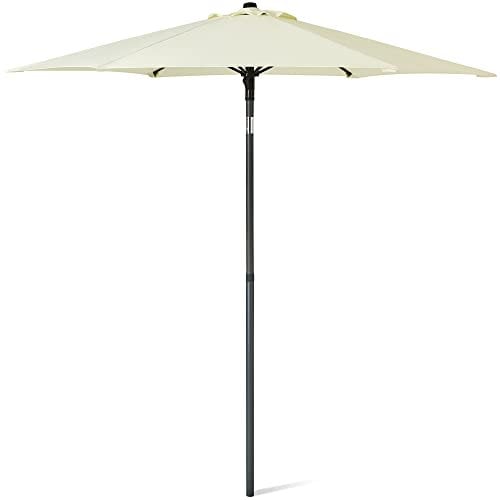 SUNMER Ombrellone da giardino da 2 m con inclinazione e protezione solare in poliestere idrorepellente UV 30+, larghezza asta 32 mm, avorio, 215x196 centimeters