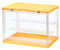 S.I.C SIC Clear Acrylic Display Case Multi-Tier for Lego Collection, Figures, Models; Gadget Display Box, Action Figure Collector Organizer; Dust Cover (1, Yellow)