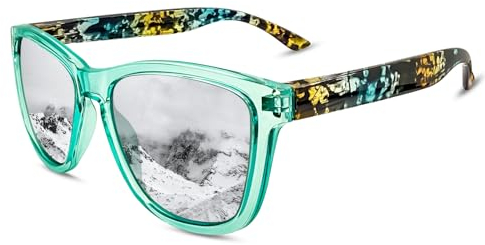 KANASTAL Gafas de sol Verde Espejo Plata Hombre y Mujer Polarizadas Óculos de Sol Cuadradas Clásicas Vintage Protección UV Men Sunglasses - Verde Montura Lentes Plateadas