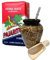 Pajarito Elaborada Yerba Mate Tea Set | Natural Strong Energy Drink|Mate Tea Complete Set|Begginer's Kit|Yerba Mate Pajarito Elaborada Booster 500g|Ceramic Bird Cup Gourd 300ml | Stainless Bombilla