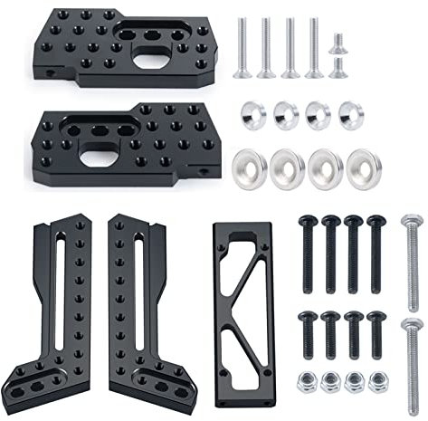 PULJIM Metall vorne hinten Stoßdämpfer Halterung Stoßdämpfer Dämpfer Ständer passend für 1/10 Axial Wraith 90018 RC Crawler Auto (Farbe: schwarz vorne hinten)
