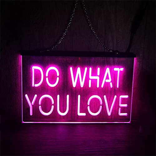 KEYQEEN Do What You Love Neon Sign, Custom USB LED Neon Lights for Home Party Gifts Wall Decoration,Pink,30x20cm