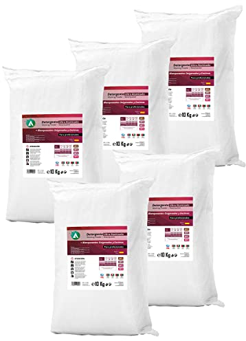 Detersivo Lavatrice in Polvere Ultra 50 kg - Con Enzimi e Ossigeno Attivo - Potere smacchiante professionale - rimuove le macchie - Per bianchi e colorati - Confezione da 5 x 10 kg - VITACAB ULTRA