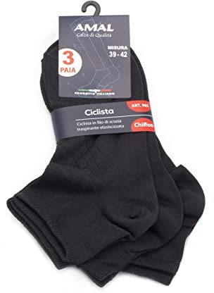 AMAL SOCKS Calzini corti alla caviglia in pregiato cotone Filo di Scozia Chiffon, da uomo e donna unisex, calzini sneakers bassi, traspiranti ed elasticizzati | 6 Paia| Prodotto italiano