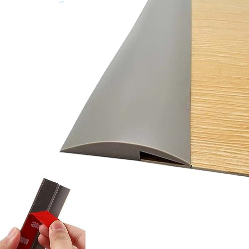 Self Adhesive Floor Transition Strip, Laminate Floor Strip Carpet Transition Strip Floor Threshold Divider Strips, Flooring Edge Trim, Suitable for Height Less Than 5mm (5MM/2M, Grey-2)