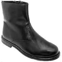 Genérico 1516 Stivaletto in pelle nera con cerniera, fodera in pelliccia, suola in gomma, incollata e cucita, Nero , 44 EU