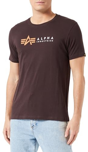 Alpha Industries Herren Alpha Label T-Shirt, Hunter Brown, XXL