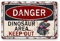 Danger Dinosaurier Area Keep Out Blechschilder, Dinosaurier-Metall-Blechschild, Dinosaurier-Raumdekoration für Jungen, Jurassic Park, Poster, lustige Schilder, 20,3 x 30,5 cm