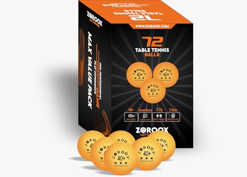 ZOROOX Tischtennisbälle - Weiße & Orange 3-Sterne 40+ | 9, 18, 36 oder 72 Ballpakete | Hochwertige ABS-Trainingsbälle für Innen- & Außentische, Wettkämpfe und Freizeitspiele
