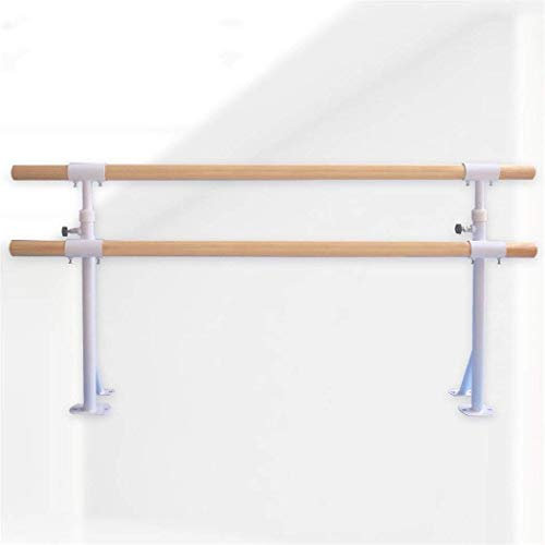 JOuaN Ballettstange, Doppel-Ballettstange, klappbare Fitness-Gymnastik-Dehnungsstange, Bodentanzstange für zu Hause, höhenverstellbar (Rosa 1 m) (weiß 1 m) (rosa 1 m) (weiß 1,5 m)
