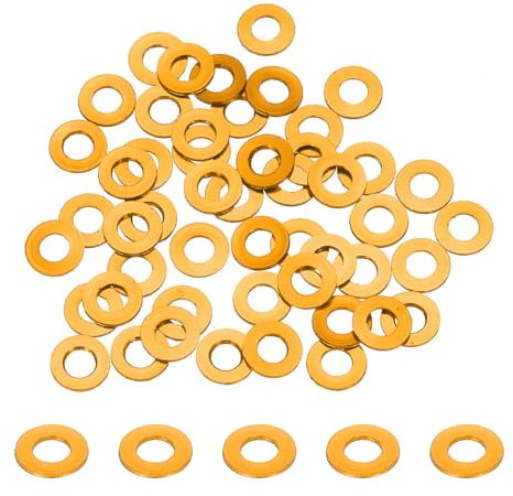 sourcing map Lot de 50 rondelles plates M3 en aluminium anodisé, rondelles à tête fraisée de 3 mm de diamètre pour vis RC/FPV/PC/drone/accessoires mécaniques (orange)
