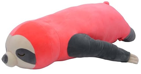UNUS Seitenschläferkissen Stillkissen Lagerungskissen Faultier Kissen für Kinder Dekoration extrem weich 100 cm Pink