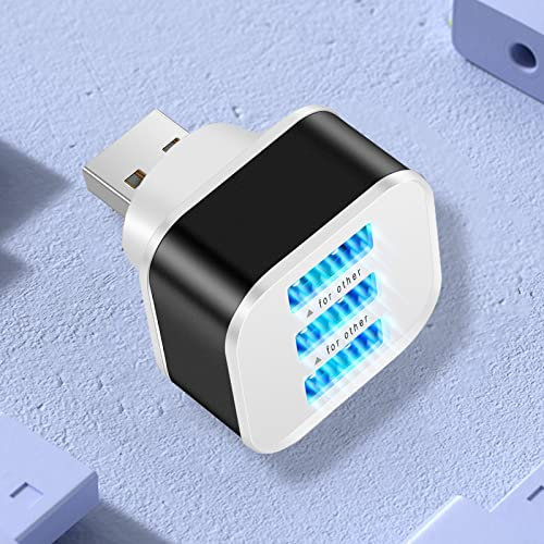 USB Plug Adaptor UK,Multi USB Charger Plug UK 3 Port 3 Pin USB Charger Multiple Mains Charger Power Adapter Fast Charging for iPhone 13 12 11 10 XS Max XR X 8 7 6 Samsung